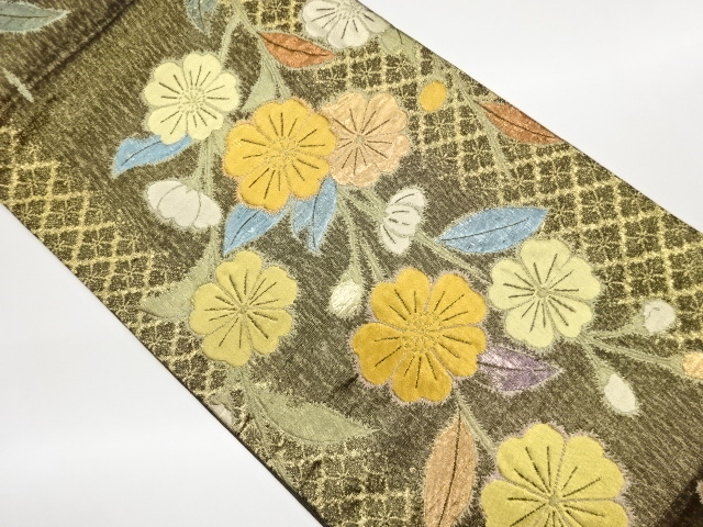 JAPANESE KIMONO / FUKURO OBI / SILK / WOVEN WEEPING SAKURA